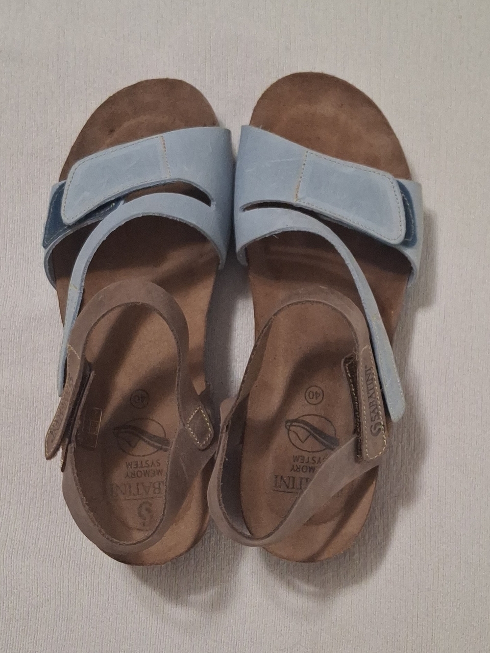 Comfort Sandals for Women - Light Blue Memory Foam Straps